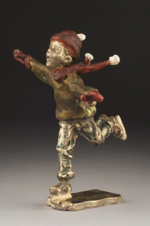 Mark Hopkins Limited Edition Bronze Sculpture: "Skating Pond"