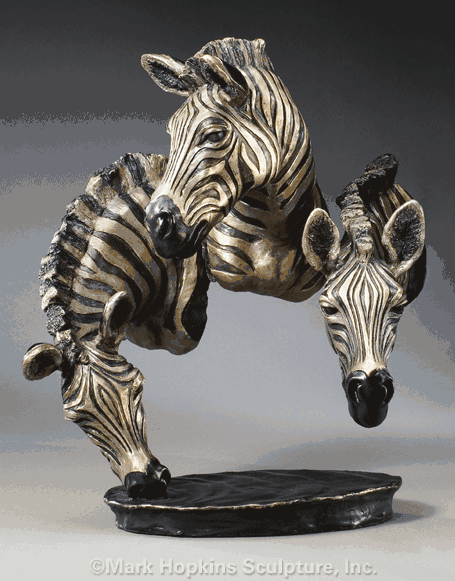 Mark Hopkins Limited Edition Bronze Sculpture: "Watering Hole - Three Heads"