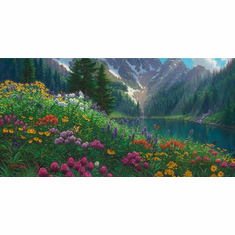 Mark Keathley Artist Hand Signed Limited Edition Embellished Canvas Giclee:"Alpine Meadows"