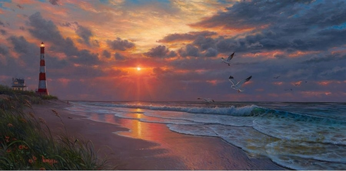 Mark Keathley Artist Hand Signed Limited Edition Embellished Canvas Giclee:"Treasure Hunters"