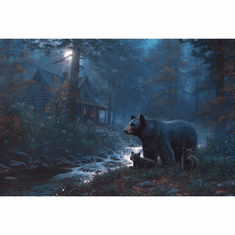 Mark Keathley Artist Hand Signed Limited Edition Embellished Canvas Giclee:"Nite Nite"
