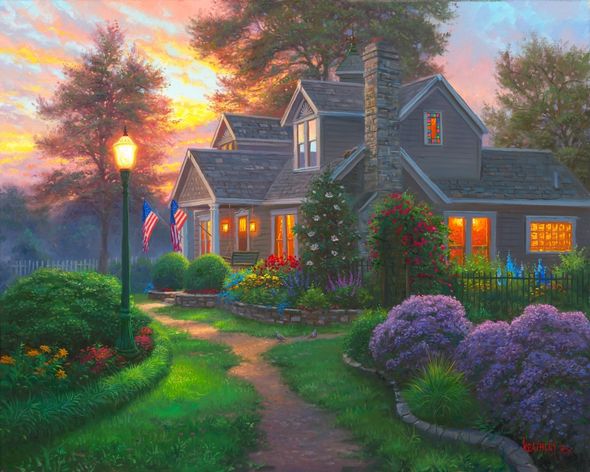 Mark Keathley Artist Signed Limited Edition Embellished Canvas Giclee:"Let Your Light Shine"