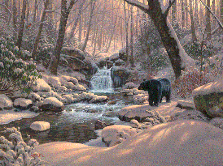 Mark Keathley Hand Signed and Numbered Limited Edition Embellished Canvas Giclee:"A Time to Rest  -Seasons of Life IV"