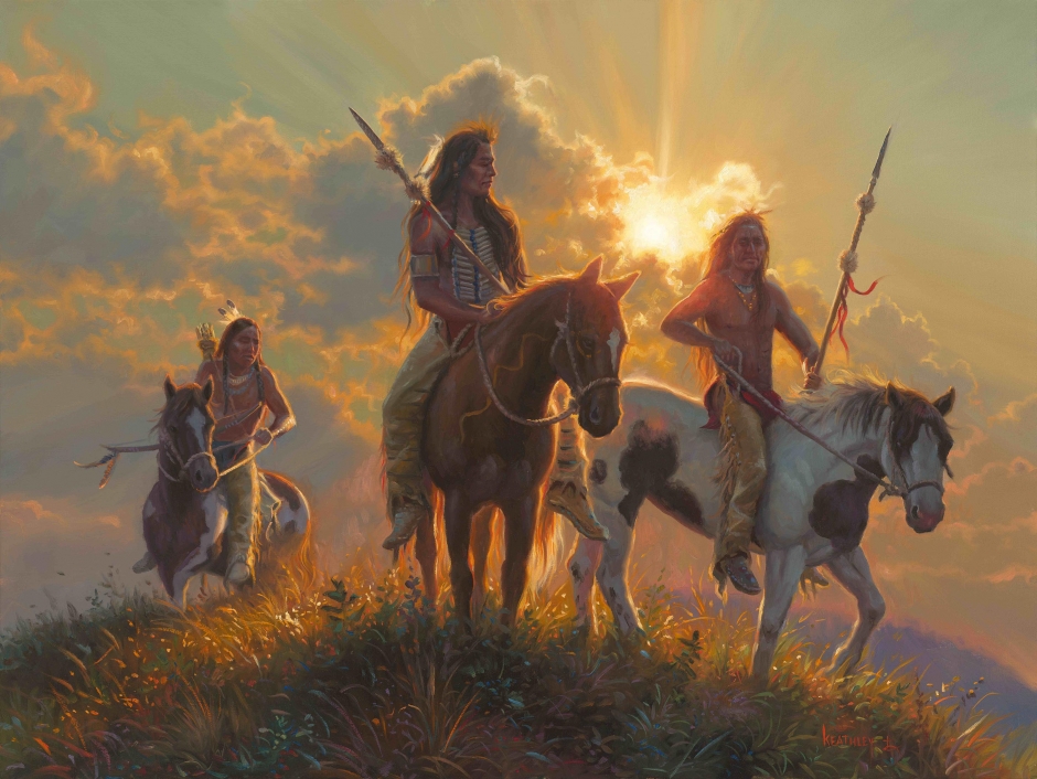 Mark Keathley Hand Signed and Numbered Limited Edition Embellished Canvas Giclee:"Band of Brothers"