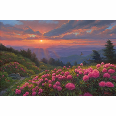 Mark Keathley Hand Signed and Numbered Limited Edition Embellished Canvas Giclee:"Evening at the Coast"