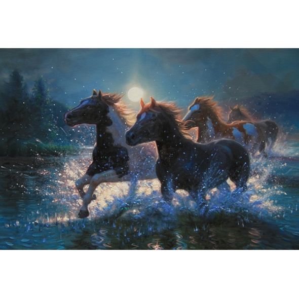 Mark Keathley Hand Signed and Numbered Limited Edition Embellished Canvas Giclee:"Night Mares"