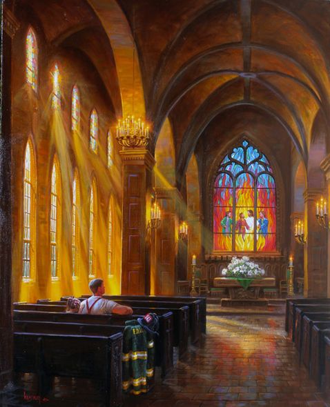 Mark Keathley Hand Signed and Numbered Limited Edition Embellished Canvas Giclee:"Refuge"