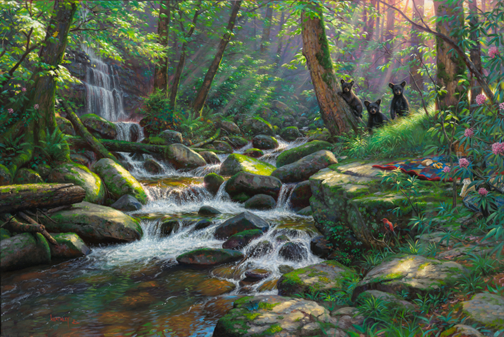 Mark Keathley Hand Signed and Numbered Limited Edition Embellished Canvas Giclee:"Seasons of Life III  ~ Summer Delights"