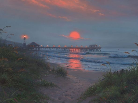 Mark Keathley Hand Signed and Numbered Limited Edition Embellished Canvas Giclee:"Solitude"