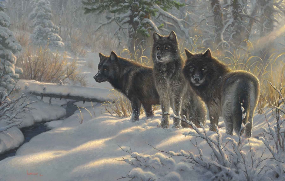 Mark Keathley Hand Signed and Numbered Limited Edition Embellished Canvas Giclee:"Three Amigos"