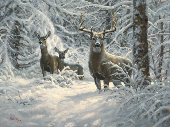 Mark Keathley Hand Signed and Numbered Limited Edition Embellished Canvas Giclee:"Winter Lace"