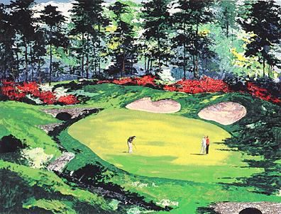 Mark King Handsigned and Numbered Limited Edition Hand-Pulled Serigraph on Paper: "Augusta Landscape #13"