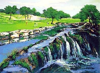 Mark King Handsigned and Numbered Limited Edition Hand-Pulled Serigraph on Paper: "Hills of Lakeway #7"