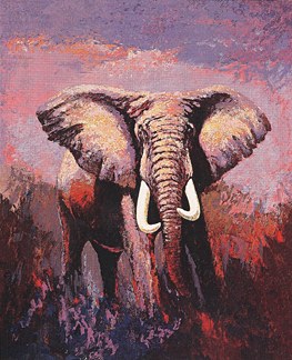 Mark King Handsigned and Numbered Limited Edition Hand-Pulled Serigraph on Paper: "Lone Tusker"