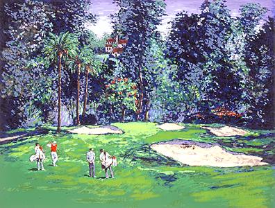 Mark King Handsigned and Numbered Limited Edition Hand-Pulled Serigraph on Paper: "Riviera C.C. #10"