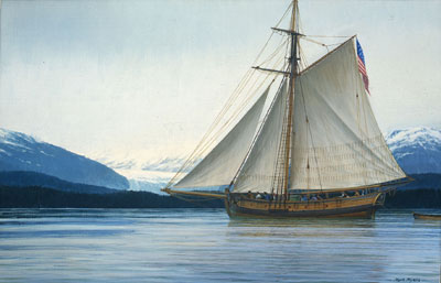 Mark Myers Handsigned and Numbered Limited Edition Giclee on Canvas:"Abreast the Ice Hill"