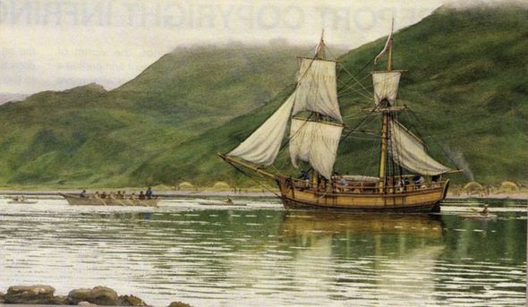 Mark Myers Handsigned and Numbered Limited Edition Giclee on Canvas:"Good Speed to our Little Craft "