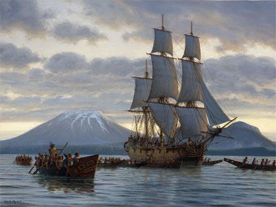 Mark Myers Handsigned and Numbered Limited Edition Giclee on Canvas:"Many Canoes Accompanied Us"