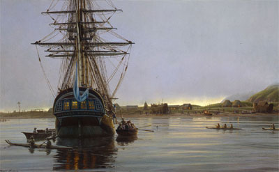 Mark Myers Handsigned and Numbered Limited Edition Giclee on Canvas:"Towards Evening We Went Ashore"