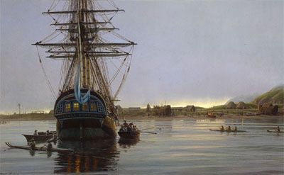 Mark Myers Handsigned and Numbered Limited Edition Giclee on Canvas:"Towards Evening We Went Ashore"