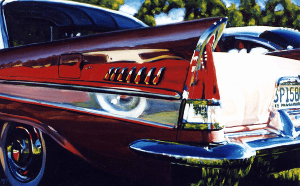 Mark Peterson Handsigned and Numbered Limited Edition Giclee on Canvas:"57 DeSoto"