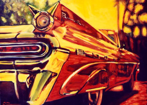 Mark Peterson Handsigned and Numbered Limited Edition Giclee on Canvas:"59 Bonneville"