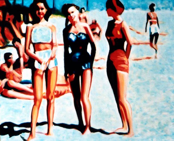 Mark Peterson Open Edition Giclee on Canvas:"Beach Day"
