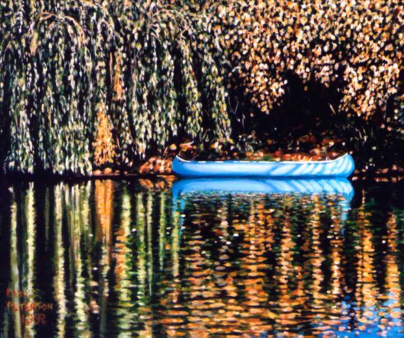 Mark Peterson Open Edition Giclee on Canvas:"Blue Canoe"