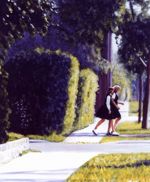Mark Peterson Open Edition Giclee on Canvas:"Home from School"