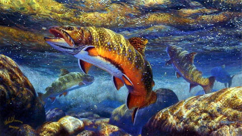 Mark Sussino Artist Proof:"Matching The Hatch- Brook Trout"