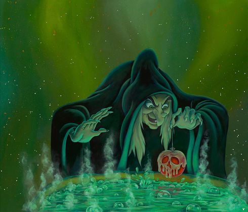 Disney  Stardust Sparkle Embellished Limited Edition Canvas:"In The Brew - Snow White" by Denyse Klette