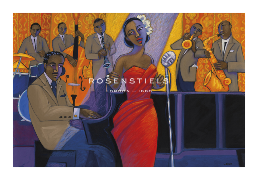 Marsha Hammel Hand Numbered Limited Edition Print on Paper :"Billie Holiday and Duke Ellington’s Sextet"