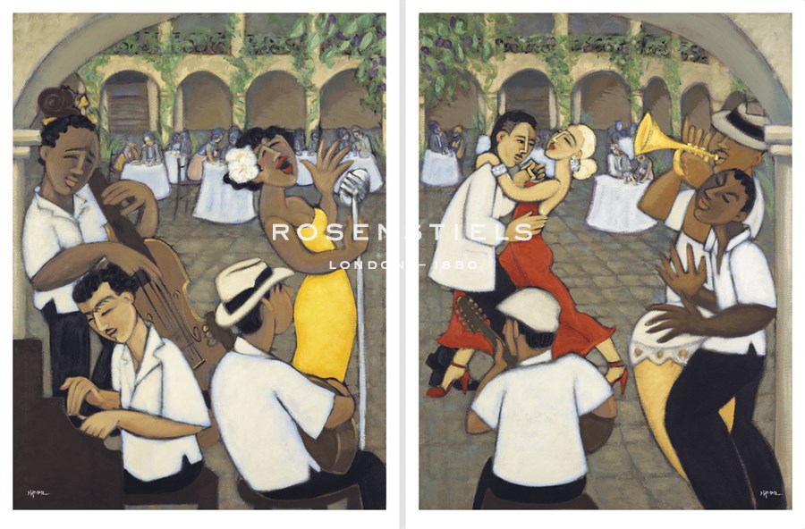 Marsha Hammel Hand Numbered Limited Edition Print on Paper :"Song and Dance Diptych"