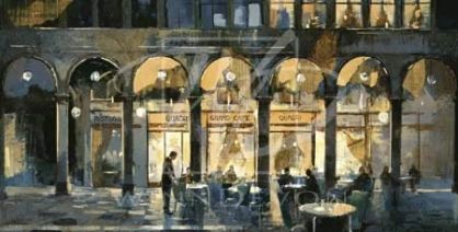 Marti Bofarull Limited Edition Hand-Embellished Giclee on Canvas: "Grand Caf&eacute;"