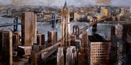 Marti Bofarull Limited Edition Hand-Embellished Giclee on Canvas:"I Will Be In Manhattan II"