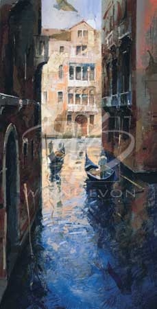 Marti Bofarull Limited Edition Hand-Embellished Giclee on Canvas:"Venice Canal II"