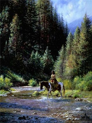MARTIN GRELLE 12X9 Secondary Market Art: "SHALLOW CROSSING CNV"
