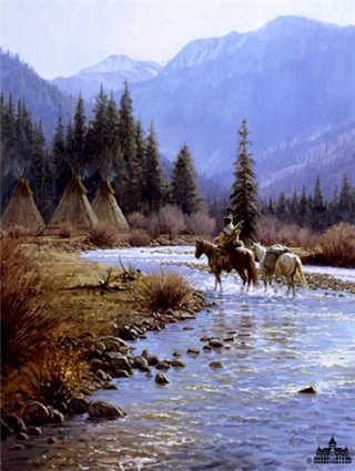 MARTIN GRELLE 12X9 Secondary Market Art: "SILENT CAMP"
