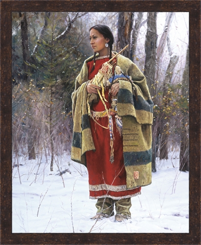 Martin Grelle 15 x 12 Canvas Giclee Art:"With Wonder She Waits"