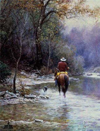 MARTIN GRELLE 18X24 Secondary Market Art: "CREEK BOTTOM SEAR GCNV"