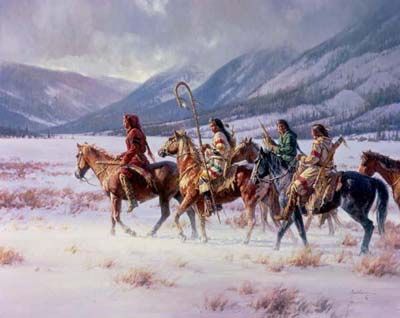 MARTIN GRELLE 24X48 Secondary Market Art: "WINTER APSAROKE GCNV"