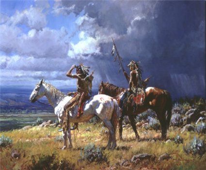 MARTIN GRELLE 36X30 Secondary Market Art: "SEEKING BUFFALO GCNV"