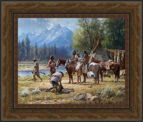 Martin Grelle 42 x 50 Canvas Giclee Art:"Snake River Culture"