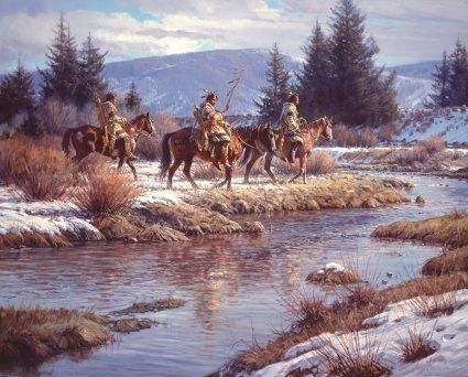 MARTIN GRELLE 48X60 Secondary Market Art: "BLACKFEET BLACKTA GCNV"