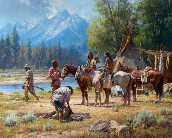 Martin Grelle Artist Hand Signed and Numbered Limited Edition Canvas Giclee:"Snake River Culture"