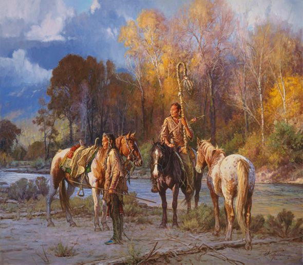 Martin Grelle Artist Hand Signed and Numbered Open and Limited Edition Canvas Giclee:"Waiting on the Sun"