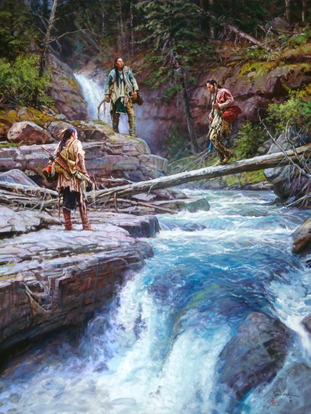 Martin Grelle Artist Hand Signed and Numbered Open and Limited Edition Canvas Giclee:"Where Waters Run Cold"