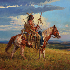 Martin Grelle Hand Signed and Numbered Limited Canvas Giclee:"His Storm Has Passed"