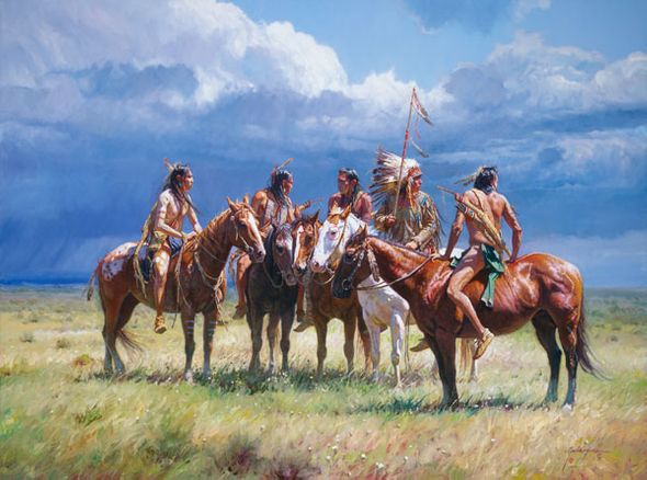 Martin Grelle Hand Signed and Numbered Limited Edition Giclee on Canvas: "Waiting on the Wolves"