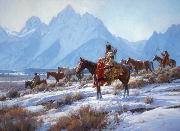 Martin Grelle Handsigned and Numbered Limited Edition: "Apsaalooke Horse Hunters"